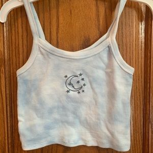 Blue and white top with moon